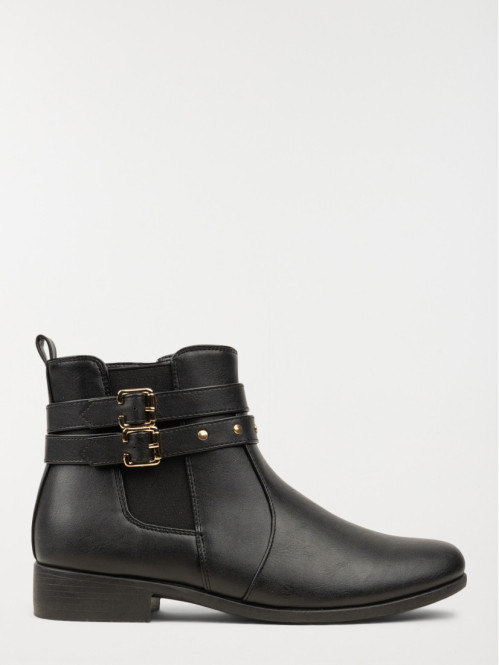 Bottines noires femme brides (36-41)