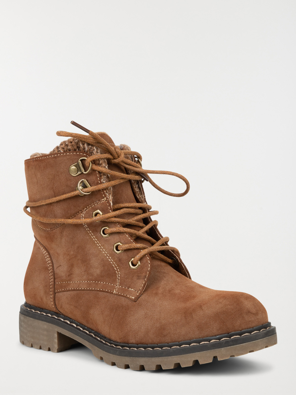 Bottines camel fourré femme (36-41)