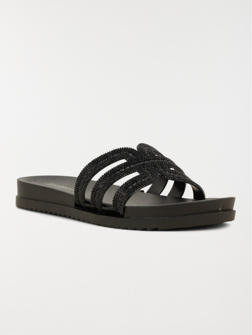 Claquettes noires femme...