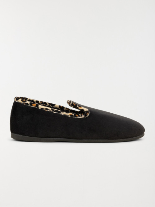 Chaussons noir léopard femme (36-41)