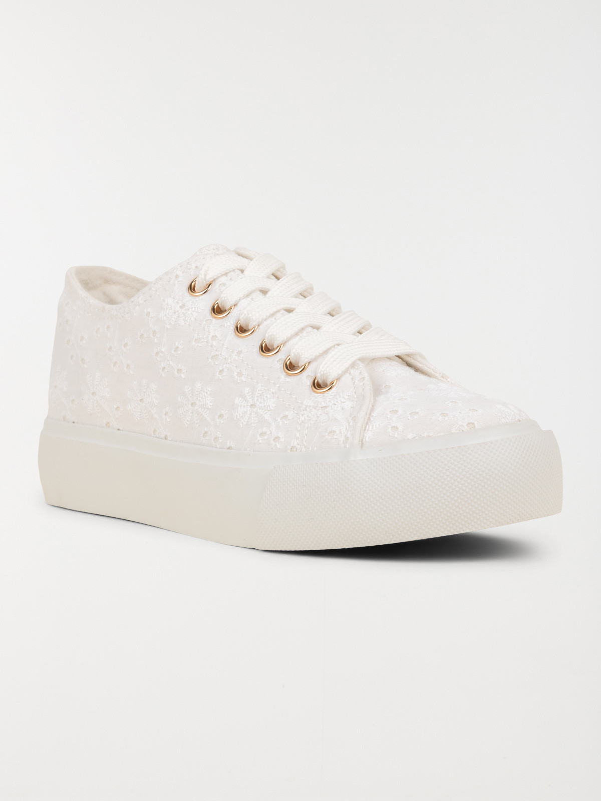 Tennis en toile brodée fille (31-35) Tennis en toile brodée fille (31-35)