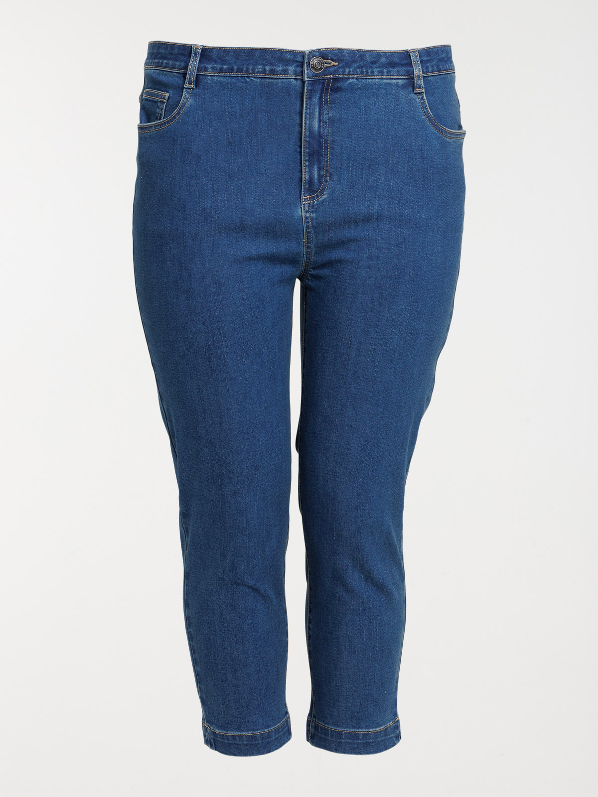Pantacourt jean grande taille femme