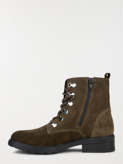 Bottines lacet kaki femme...