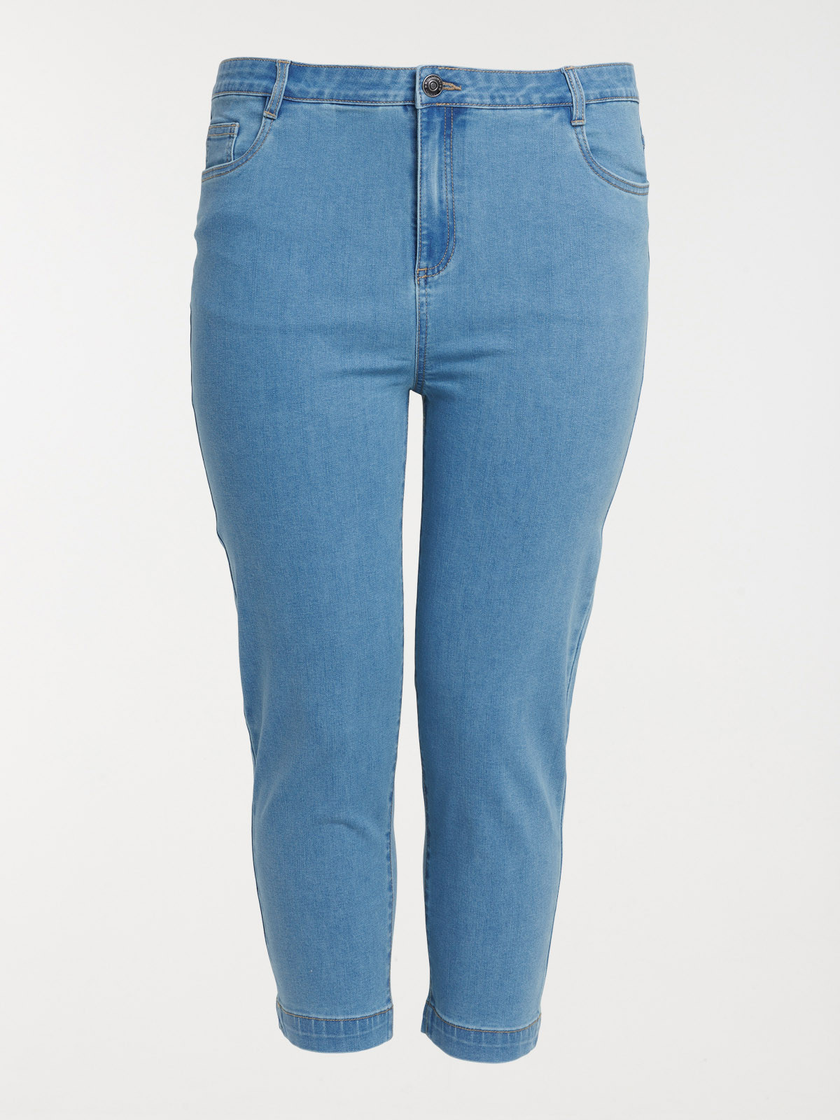 Pantacourt en jean grande taille femme