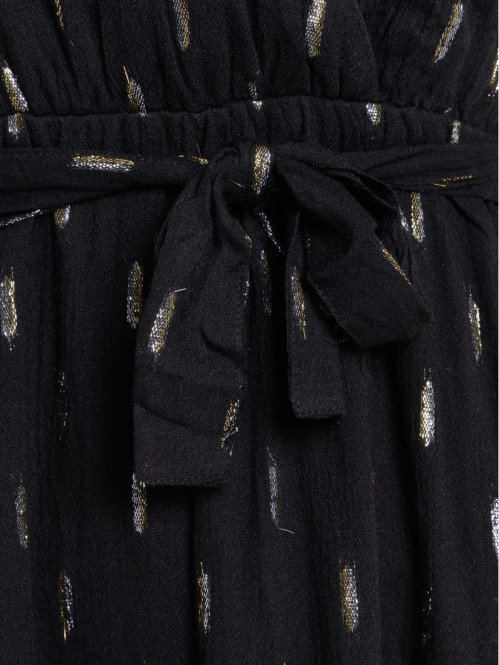 Robe noire ceinturée femme