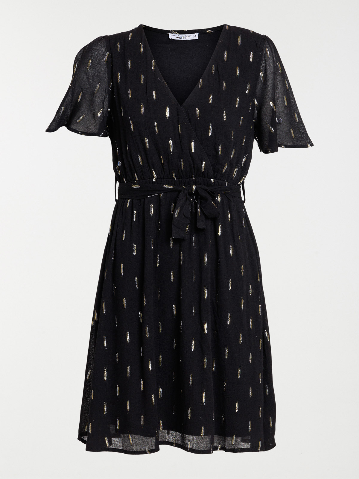 Robe noire ceinturée femme