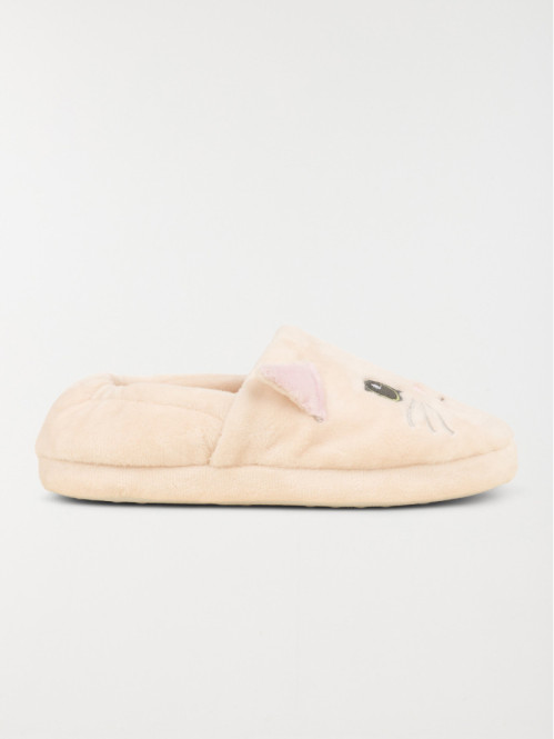 Chausson chat fille beige (31-35)