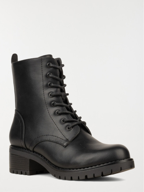 Bottines à lacets noires femme (36-41) Bottines à lacets noires femme (36-41)