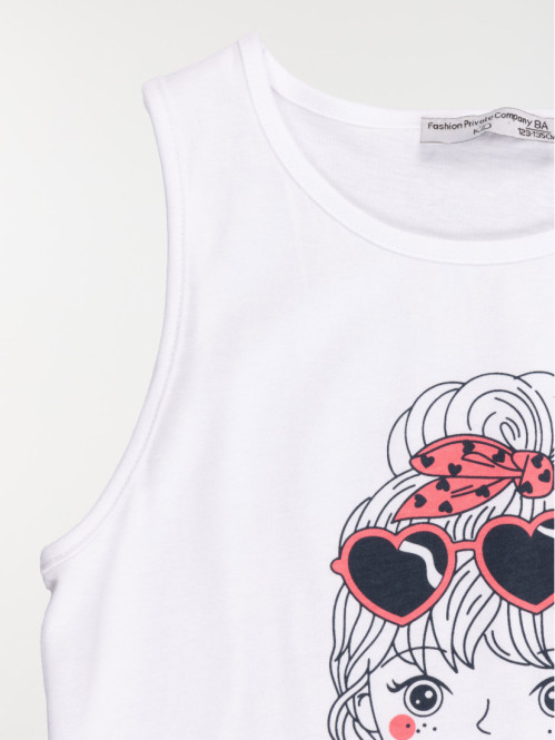 Débardeur blanc fille (3-12A)