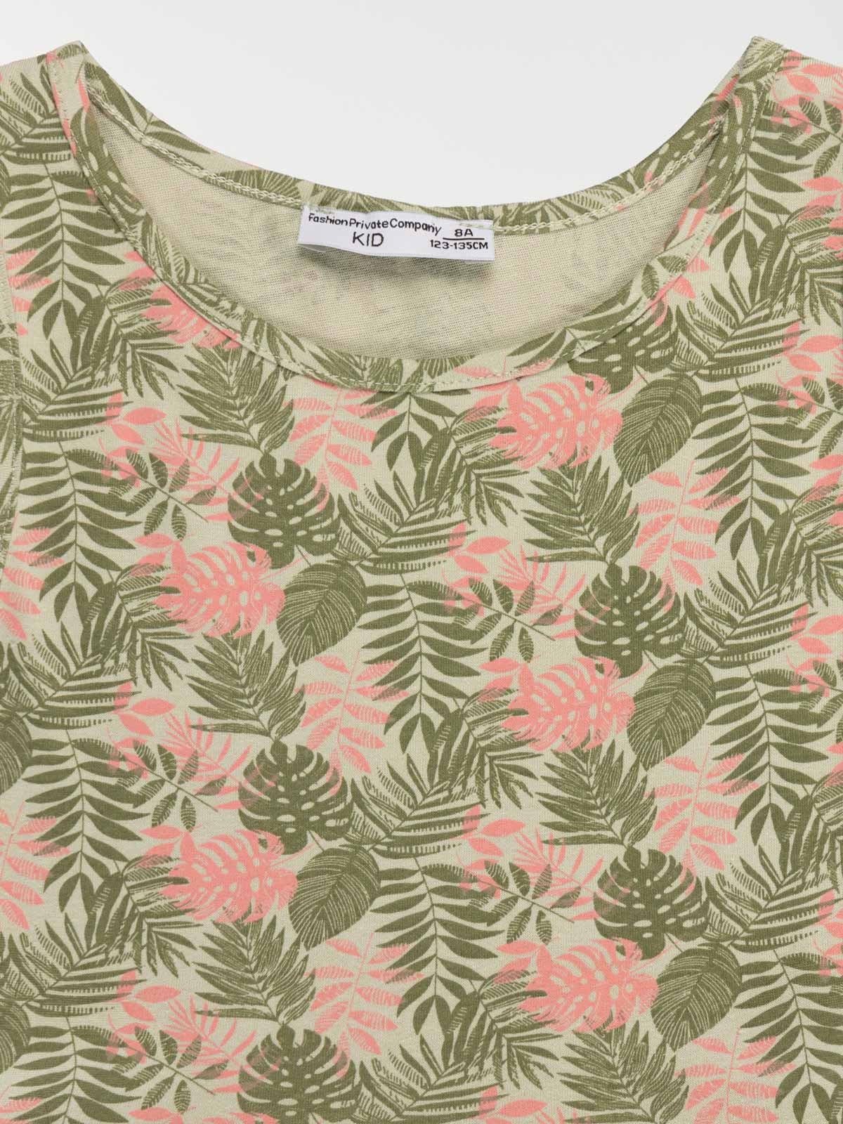 Robe imprimé feuillage fille (3-12A) Robe imprimé feuillage fille (3-12A)