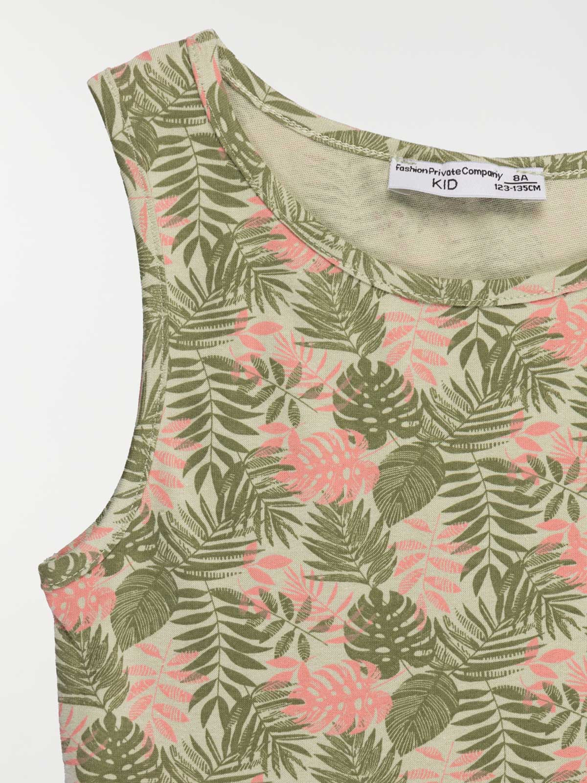 Robe imprimé feuillage fille (3-12A) Robe imprimé feuillage fille (3-12A)