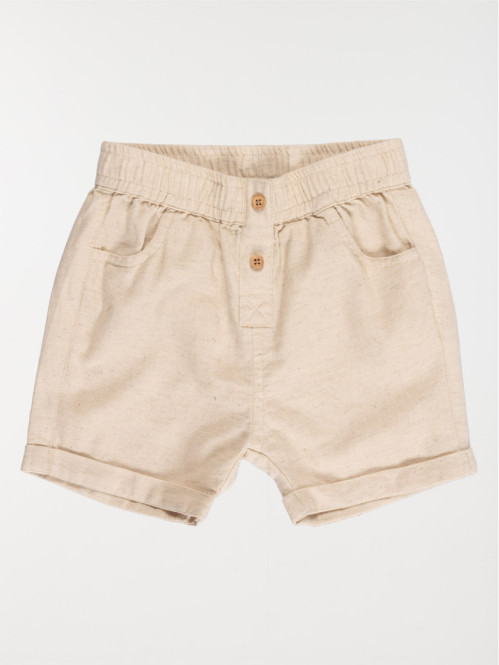 Short garçon blanc cassé (6-36M)