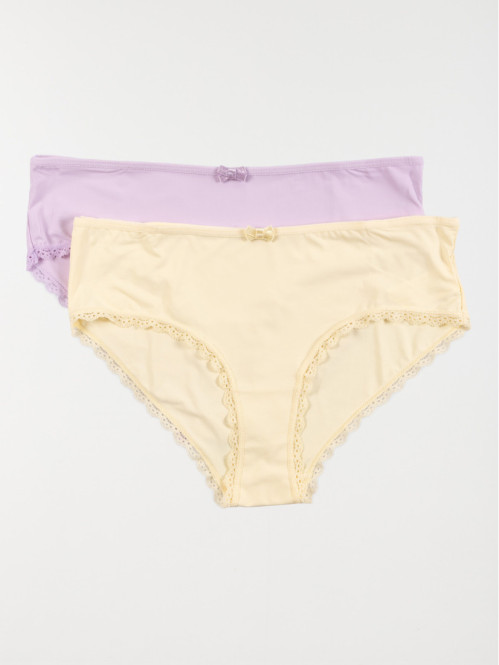Lot de 2 shorties femme lilas (S-XL)