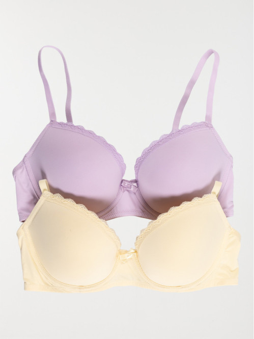 Lot de 2 soutiens-gorge femme (85A-95E)