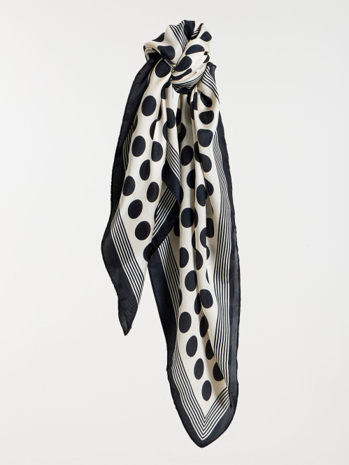 Foulard noir à pois femme
