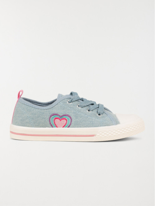 Tennis toile coeur fille (31-35)