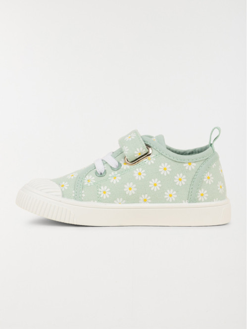 Tennis toile fleurie fille (24-30)
