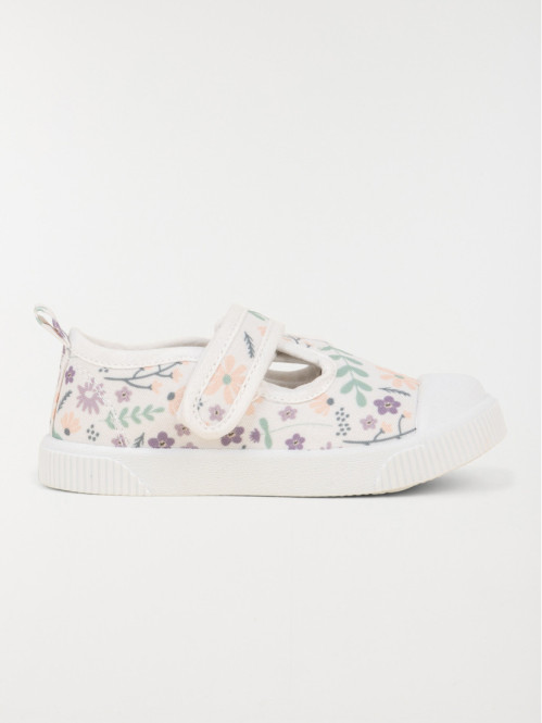 Tennis toile fleurie fille (20-23)