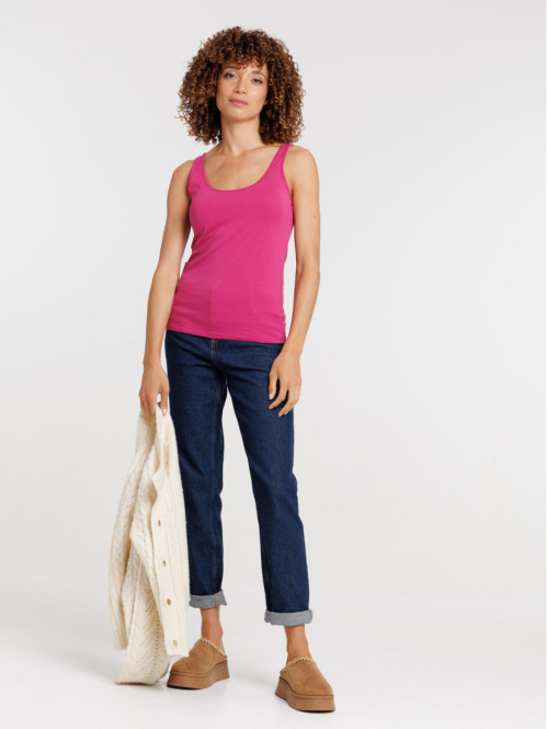Débardeur basique fushia femme
