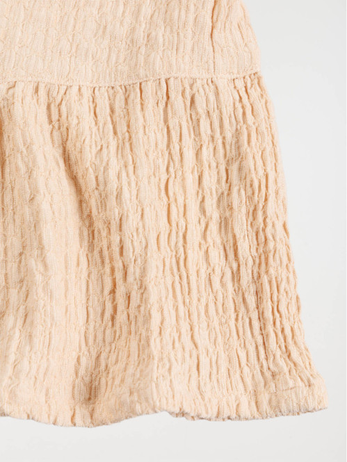 Robe uni col volanté fille...