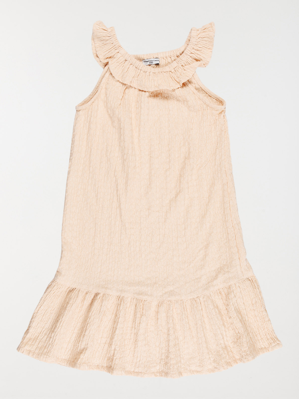 Robe uni col volanté fille (3-12A)