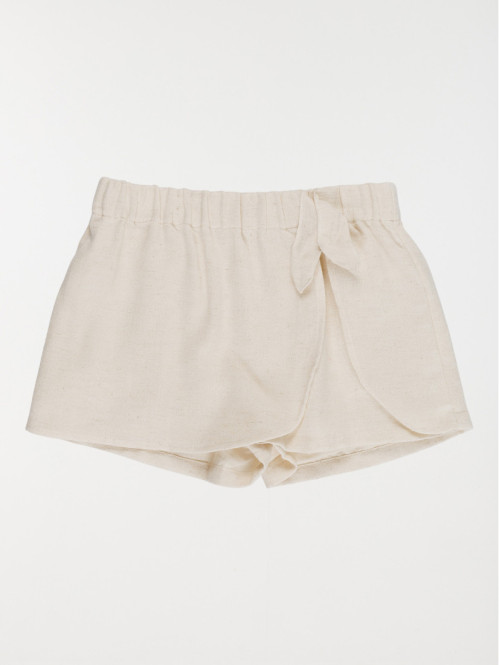 Jupe short uni noeud fille...
