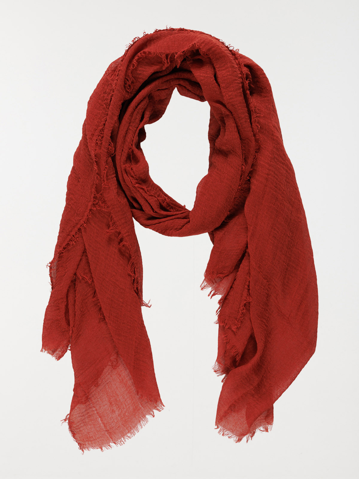 Foulard uni marron épicé femme