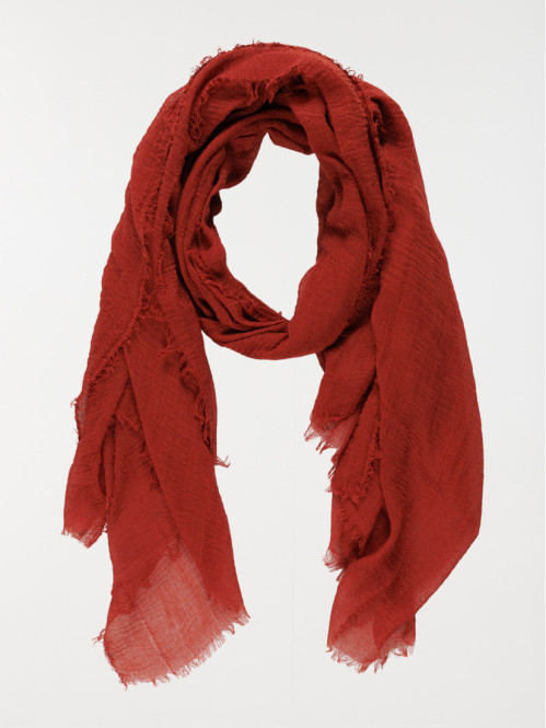 Foulard uni marron épicé femme