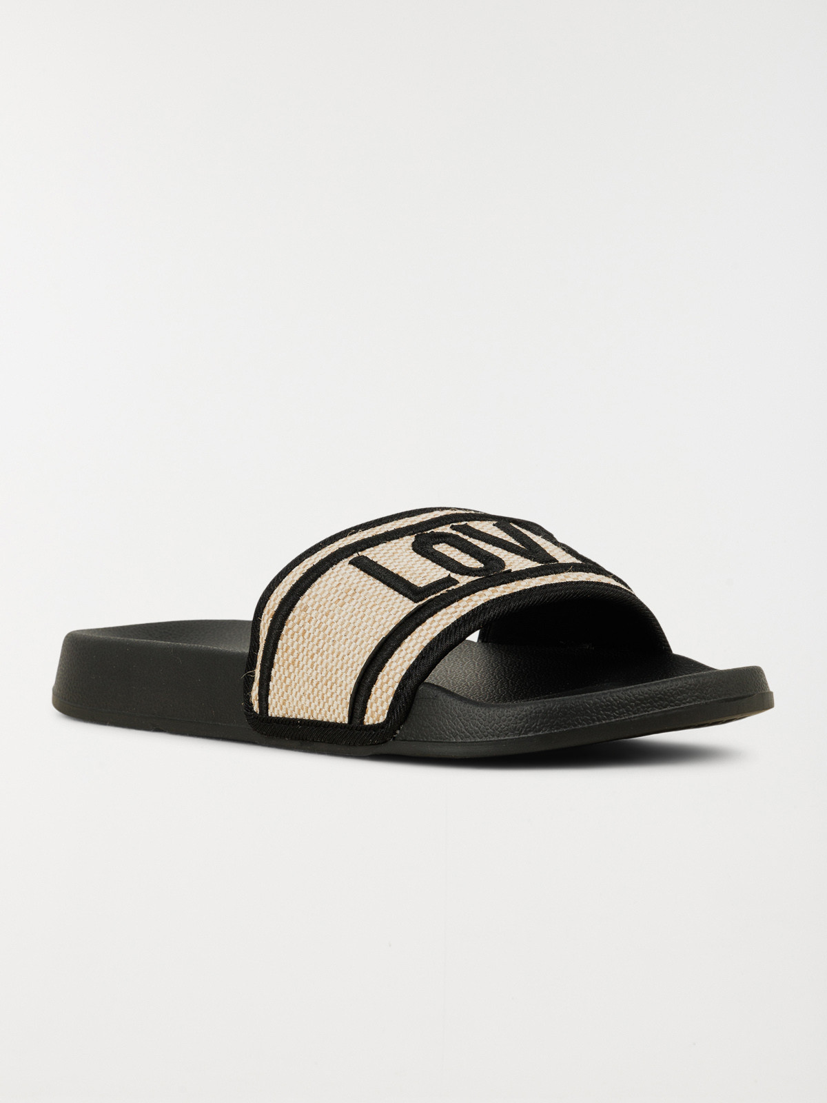 Claquettes noires love femme (36-41)