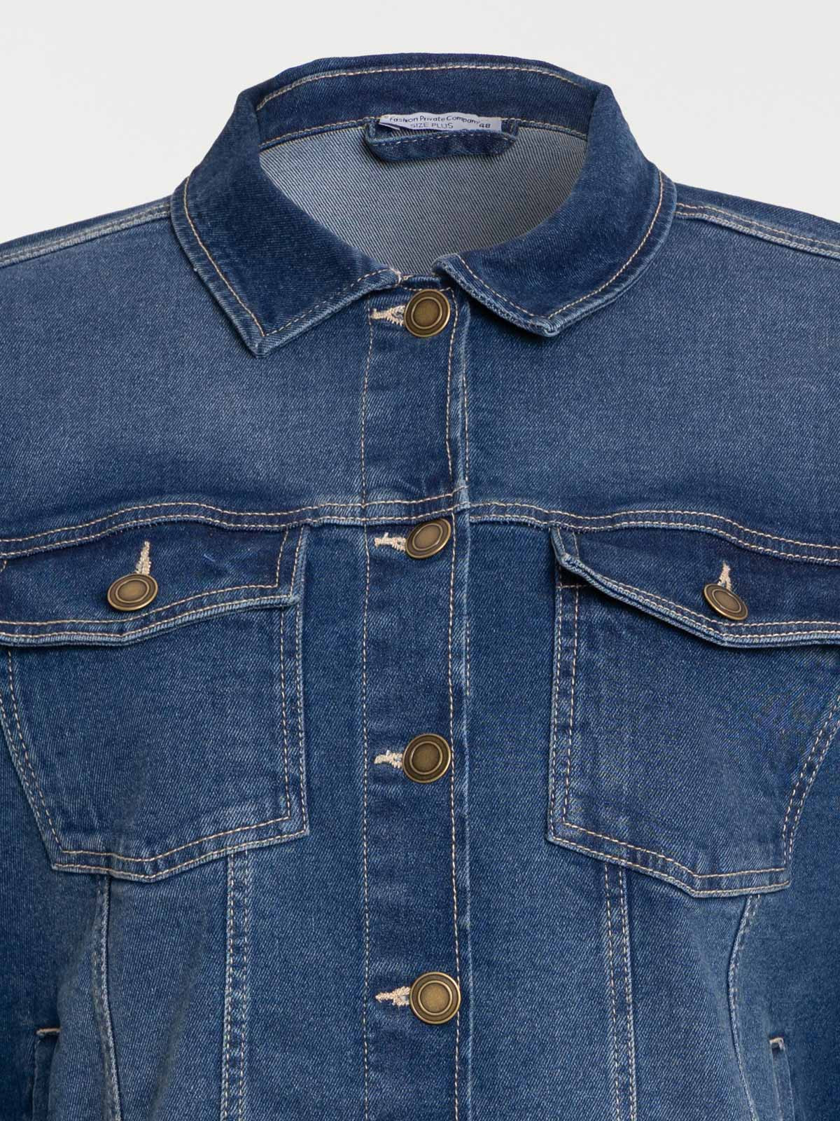 Veste denim stone grande taille femme