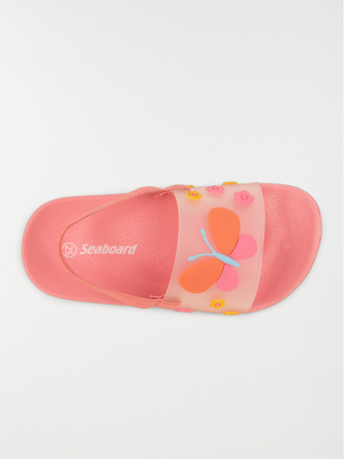 Claquette papillon fleurs...