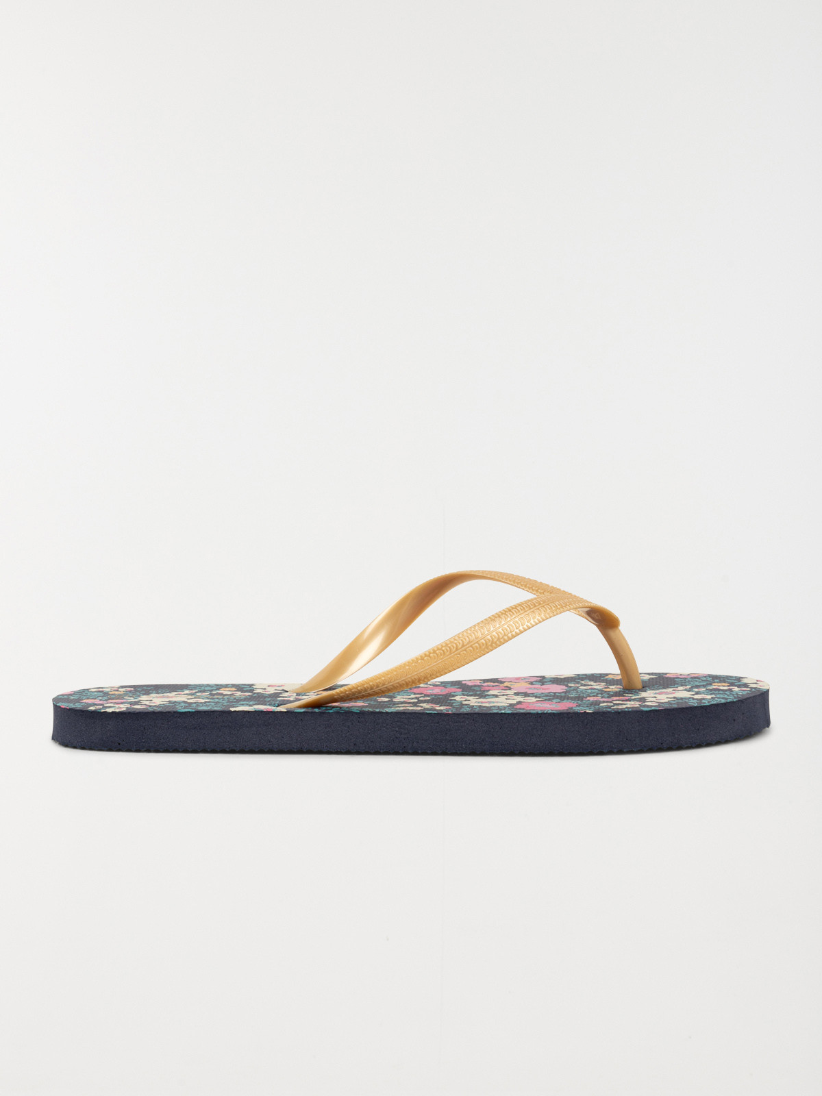 Tong imprimé fleuri femme marine (36-41)