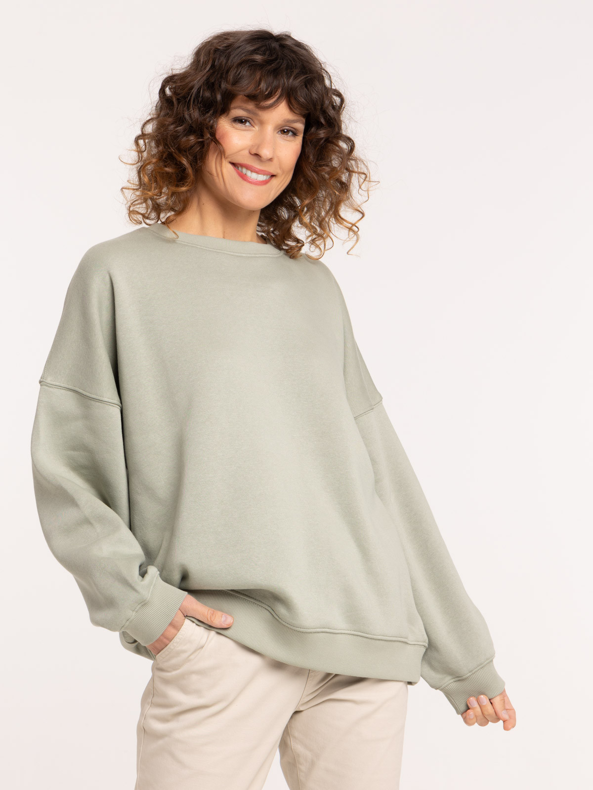 Sweat uni col rond femme