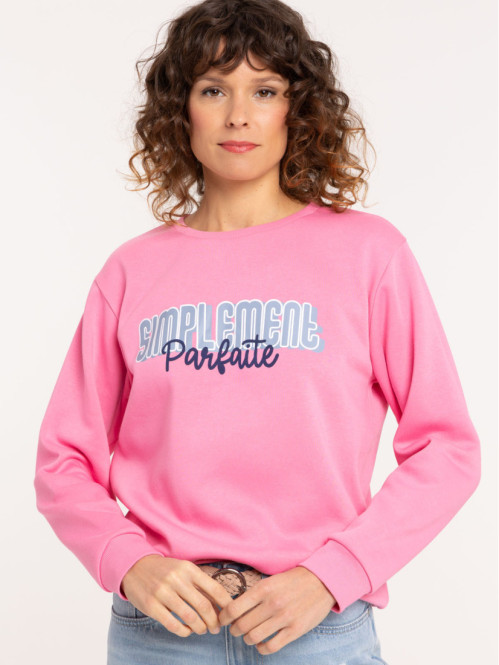 Sweat message coloris rose femme Sweat message coloris rose femme