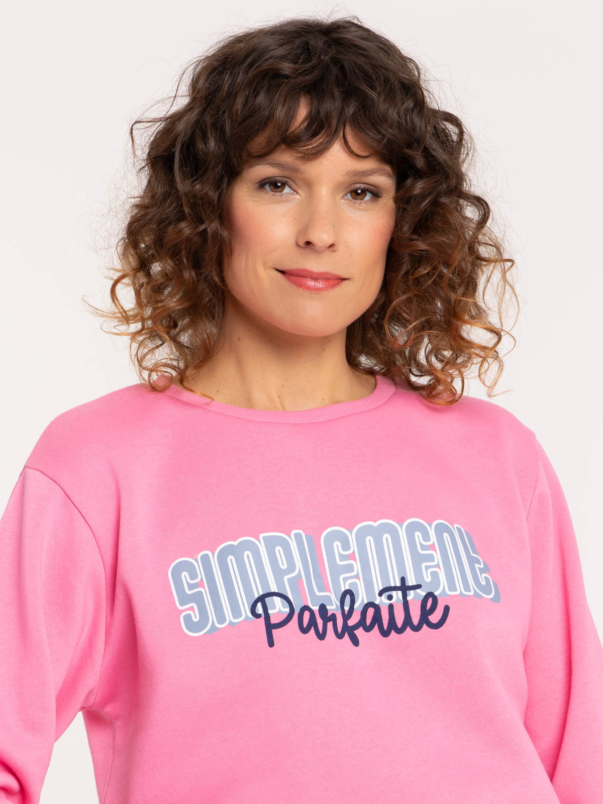 Sweat message coloris rose femme Sweat message coloris rose femme