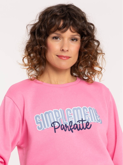 Sweat message coloris rose femme Sweat message coloris rose femme