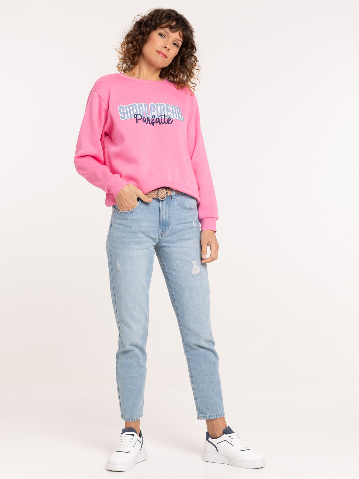Sweat message coloris rose femme
