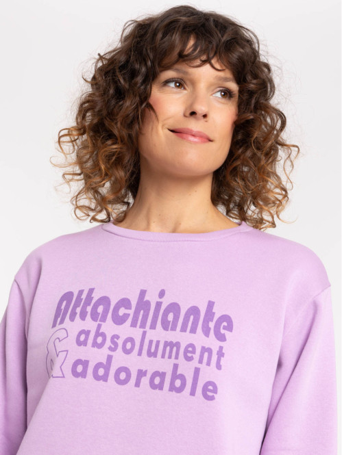 Sweat message coloris parme femme Sweat message coloris parme femme