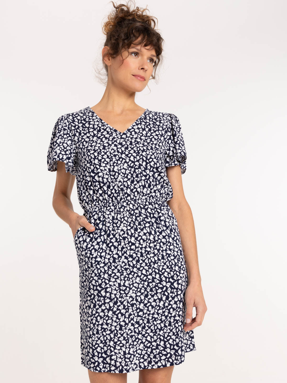 Robe fleurie marine femme