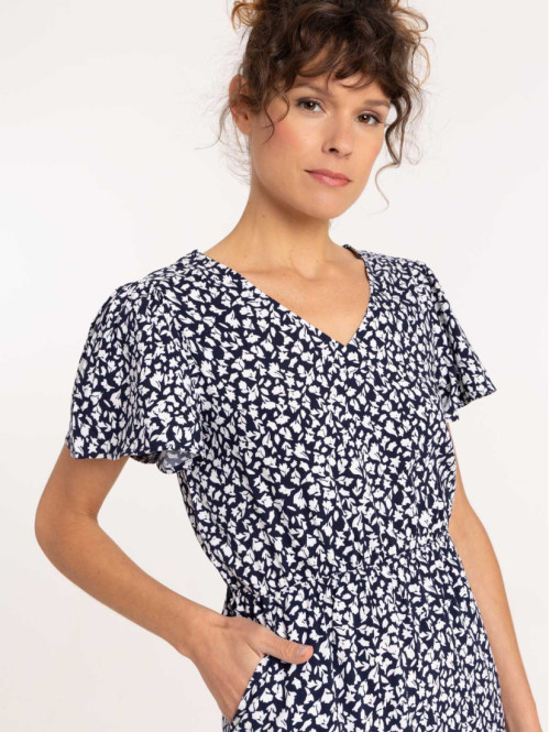 Robe fleurie marine femme