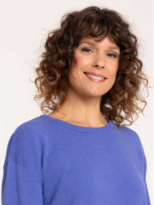 Pull bleu lavande col rond...