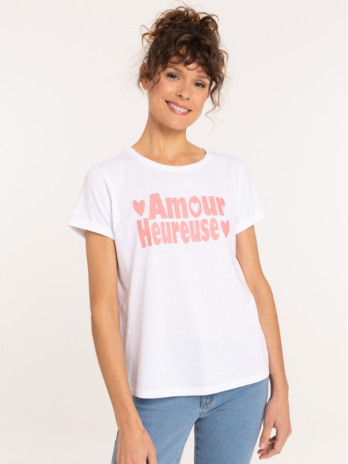 T-shirt amour heureuse femme