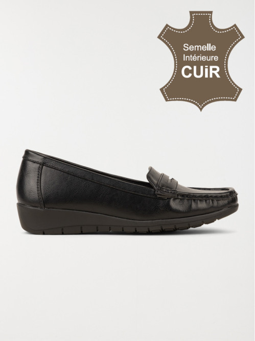Mocassin confort femme noir (36-41)