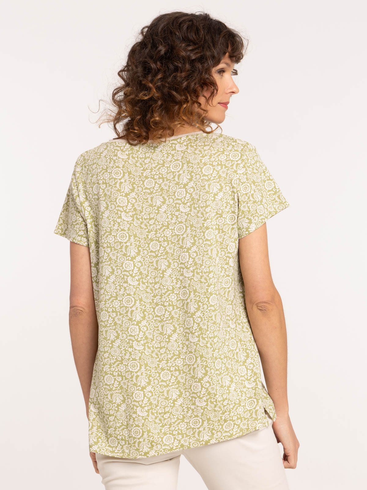 T-shirt col V imprimé fleuri femme T-shirt col V imprimé fleuri femme