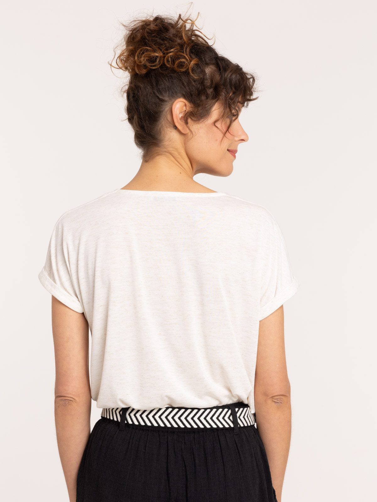 T-shirt ethnique col rond femme