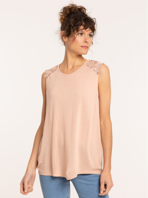 Débardeur dentelle rose...