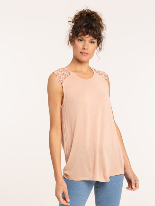 Débardeur dentelle rose...