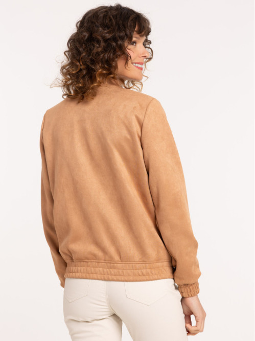 Veste bomber suédine camel...