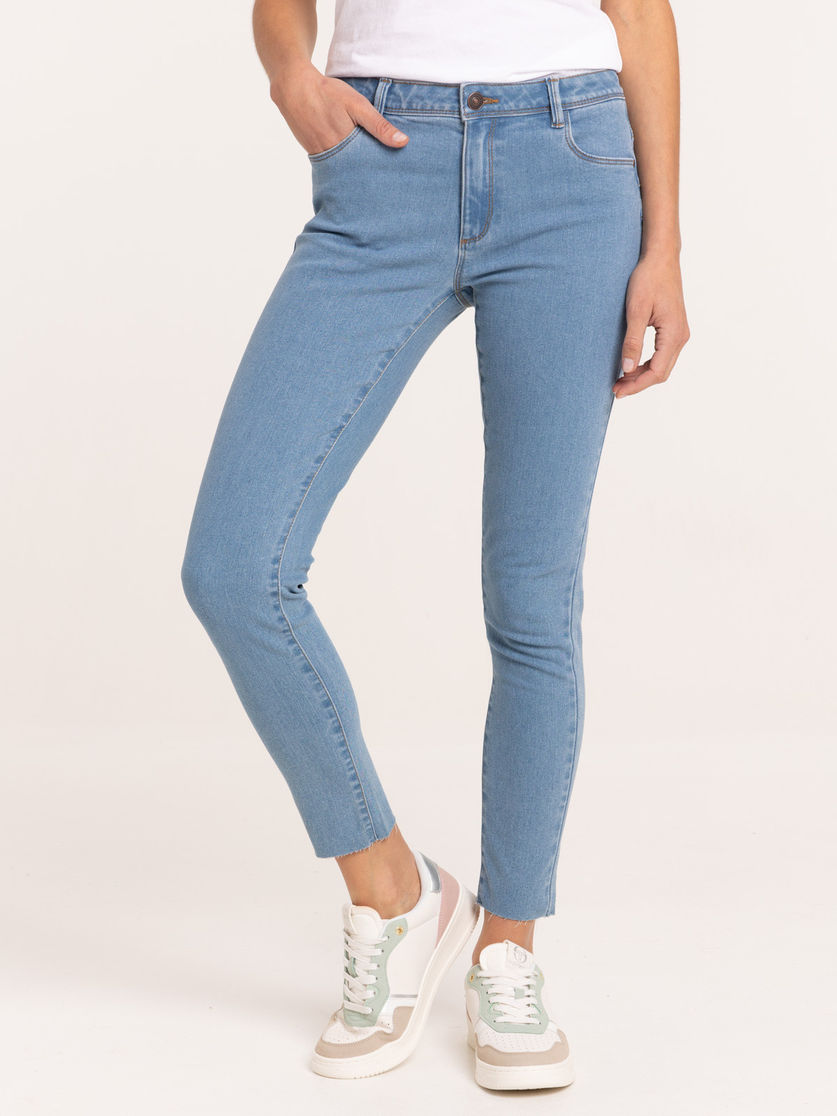 Jean femme double stone skinny push up