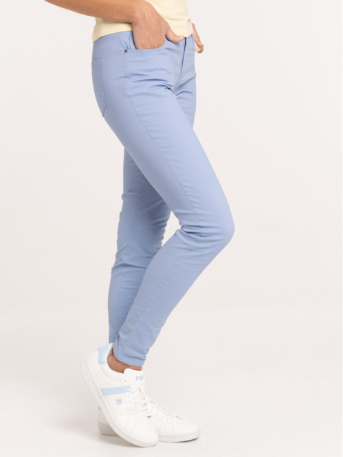 Pantalon skinny bleu femme